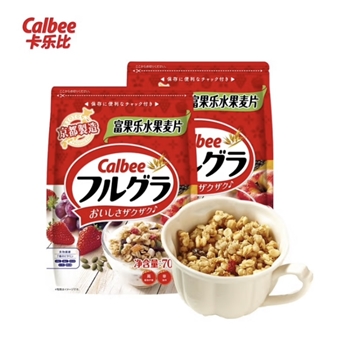 卡乐比早餐水果燕麦片 原味700克*2袋 日本进口食品 方便代餐 即食零食