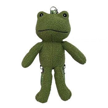 搞怪绿色青蛙斜跨包毛绒玩具公仔男女单肩包零钱包